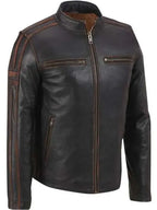 Cafe Racer Brown Leather Jacket
