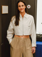 Caitlin Clark White Prada Cropped Jacket