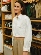 Caitlin Clark White Prada Cropped Jacket