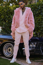 Caputo-Faux-Mink-Fur-Long-Coat-In-Pink