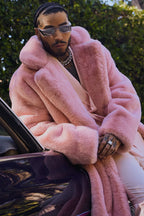 Caputo-Faux-Mink-Fur-Long-Coat-Pink