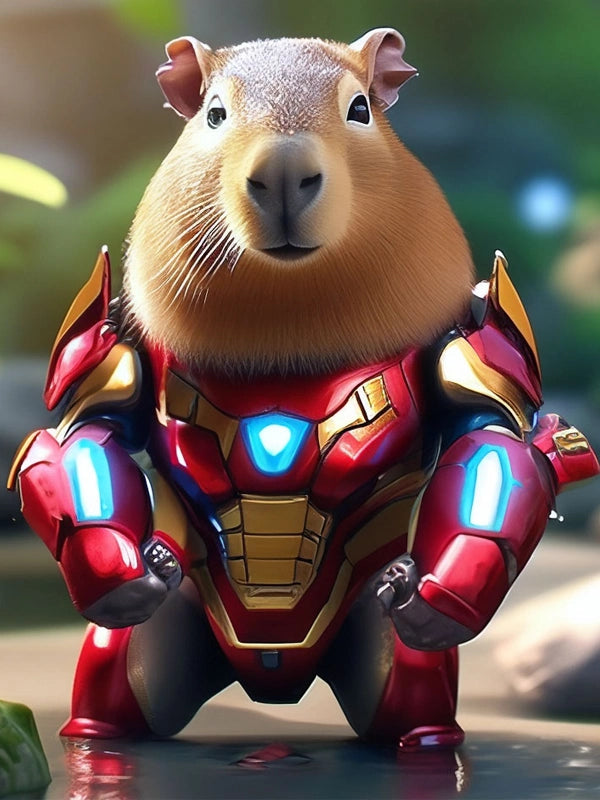 Capybara Iron Man Suit