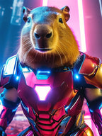 Capybara Iron Man Suit
