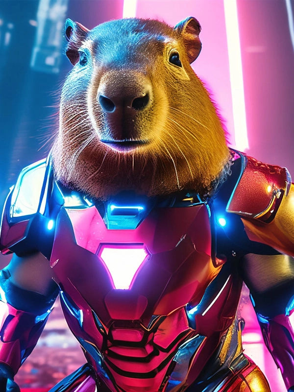 Capybara Iron Man Suit