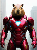 Capybara Iron Man Suit