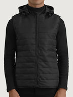 Carlo Black Hooded Puffer Vest