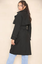 Casual black cropped trench