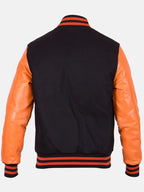 Causal-Orange-And-Black-Letterman-Jacket-Back