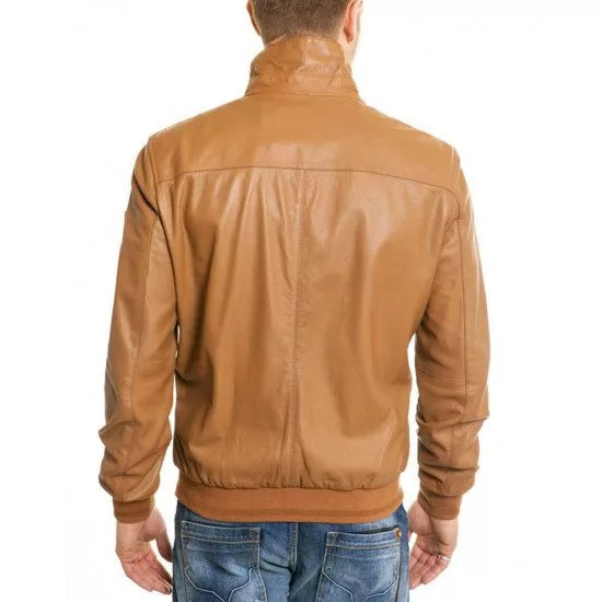 Cheap Men’s Casual Bomber Camel Brown Jacket