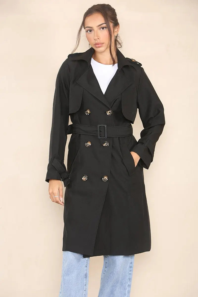 Chic Katch Me black trench