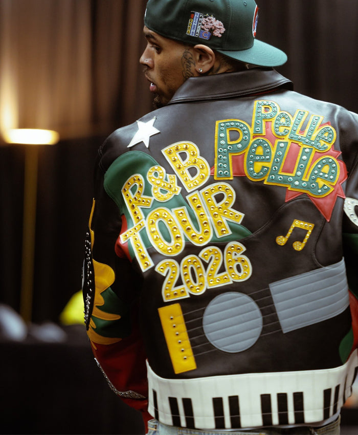 Chris Brown R&B Tour 2026 Leather Bomber Jacket