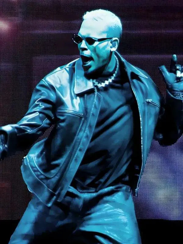 Chris Brown The R&B Tour 2026 Black Leather Jacket