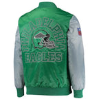 Christopher Philadelphia Eagles Satin Varsity Jacket For Men
