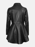 Clarissa Womens Black Peplum Leather Jacket