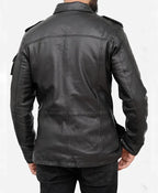 Classic Black Vintage Leather Jacket Mens In UK