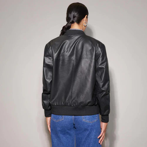 Leather Bomber Jacket Women