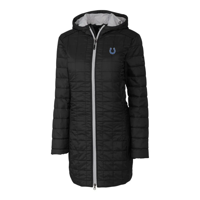 Clawson Indianapolis Colts Black Puffer Long Coat