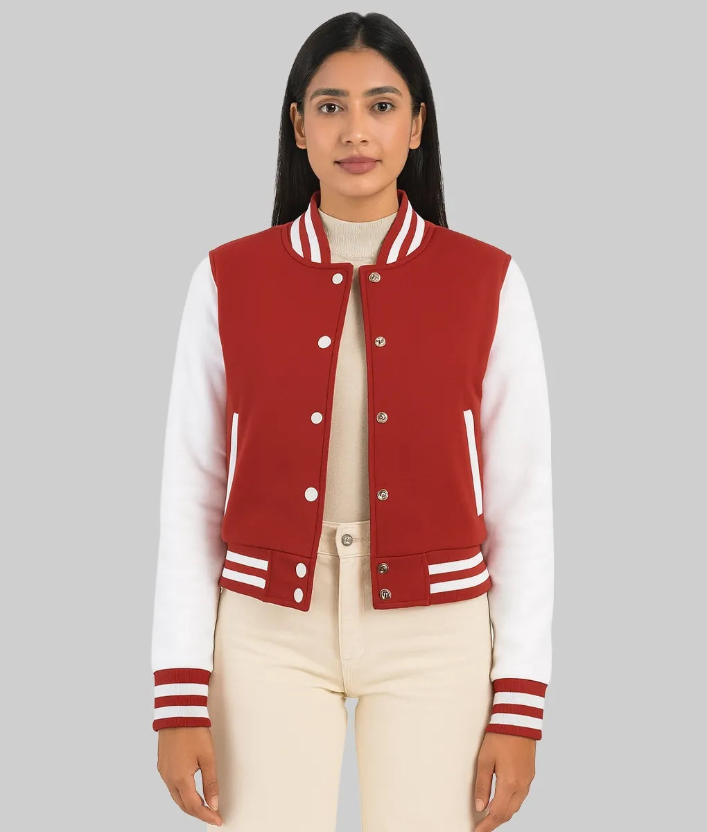 Clementine-Red-White-Varsity-Jacket-Front
