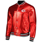 Clifton C Kansas City Chiefs Red Full-Snap Satin Jacket For Sale