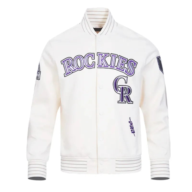 Colorado Rockies Current Logo Game Day Eggshell Black Jacket For Sale