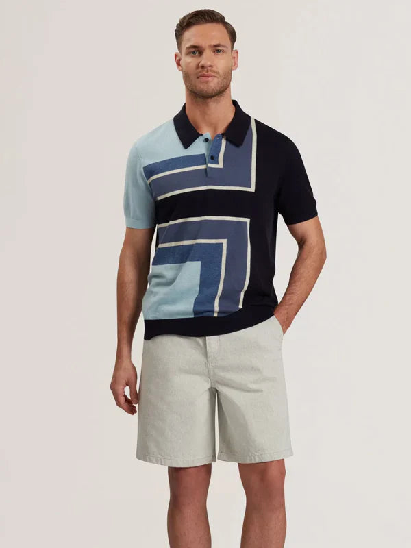 Colour Block Merino Polo Shirt