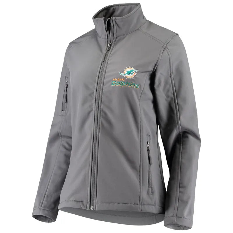 Cooper Miami Dolphins Grey Zip Track Jacket