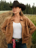 Courtney Steeves Brown Leather Jacket