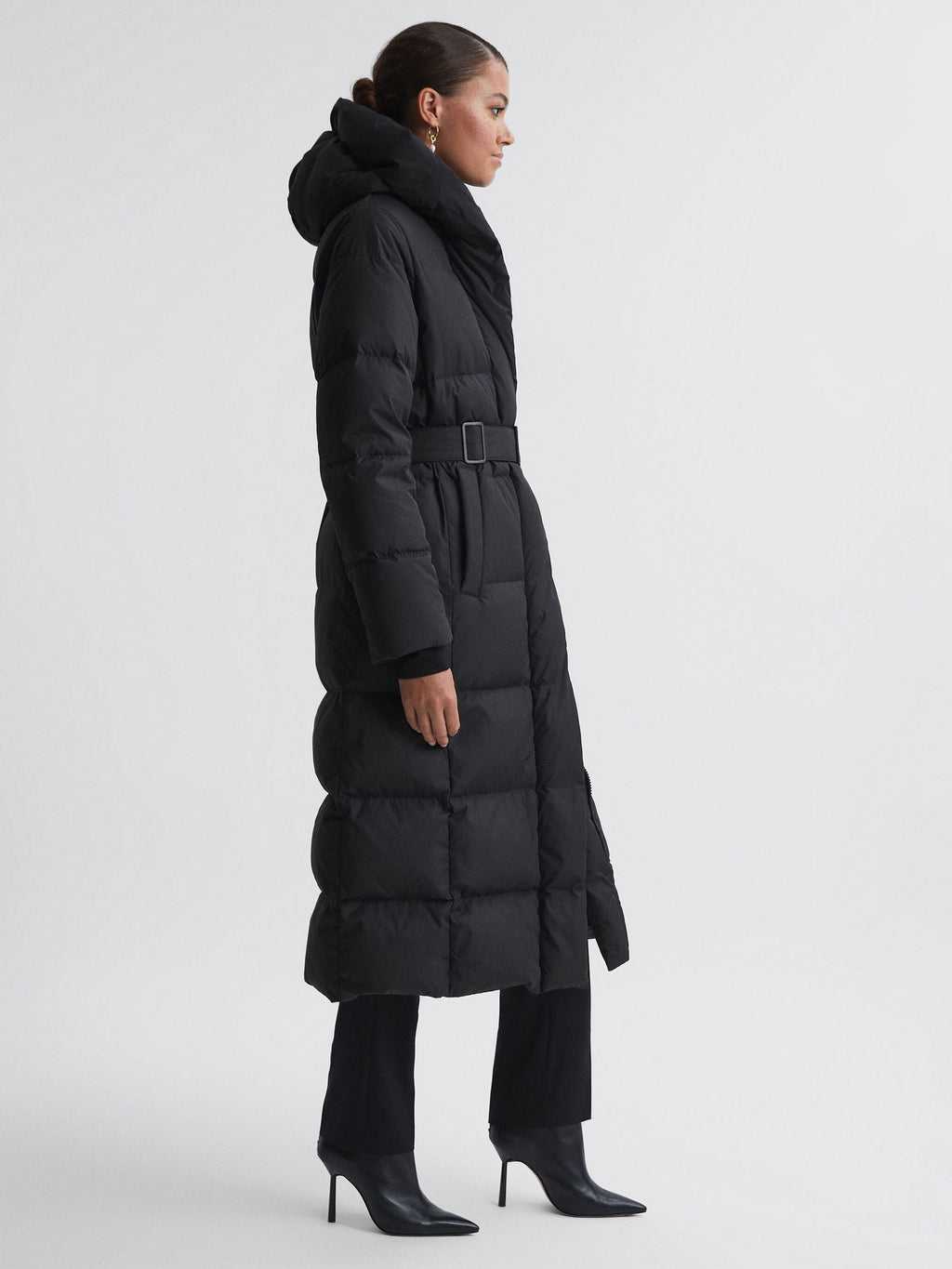 Cozy long black puffer jacket