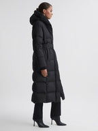 Cozy long black puffer jacket
