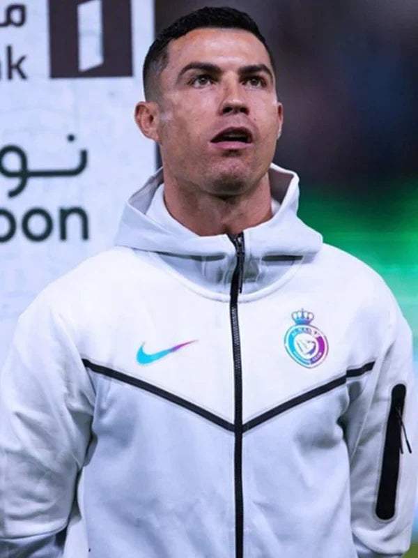 Cristiano-Ronaldo-Al-Nassr-Tech-White-Hooded-Fleece-Jacket