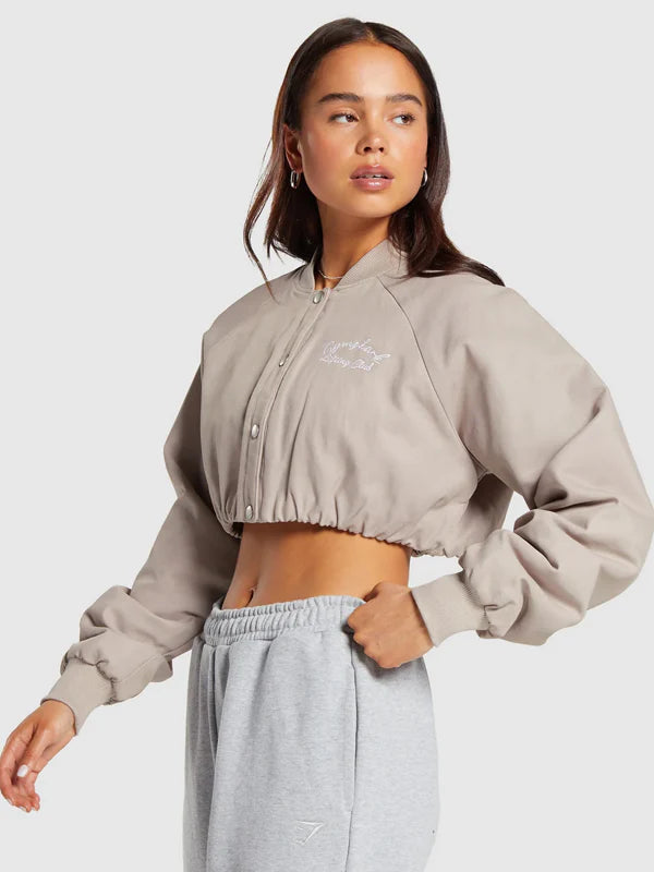 Cropped Bomber Jacket Women's For Sale
