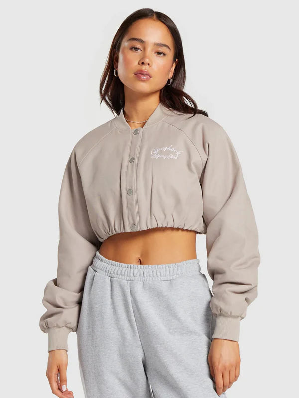 Cropped Bomber Jacket Women's