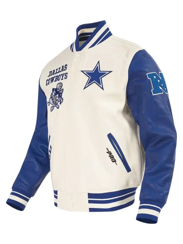 Dallas Cowboys Pro Standard Retro Classic Rib Wool Varsity Jacket
