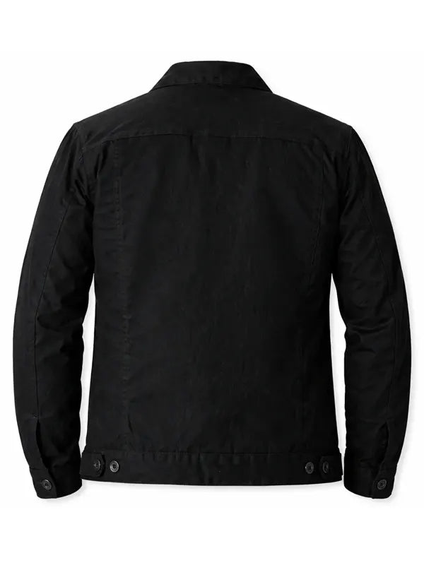 Elyse Kunze Black Cotton Trucker Jacket