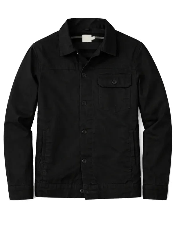 Elyse Kunze Black Cotton Trucker Jacket