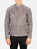 Damian Grey Suede Biker Jacket
