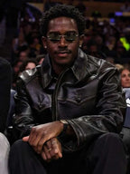 Damson Idris 2026 Black Leather Jacket