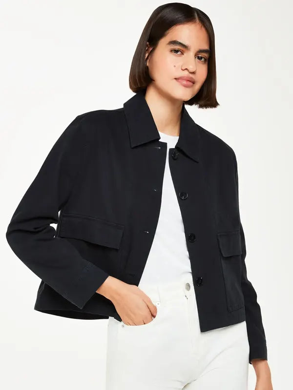 Tracy Zemlak Black Casual Cotton Jacket