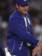 Dave Roberts LA Dodgers Blue Bomber Jacket