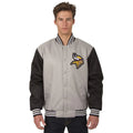 David M Minnesota Vikings Grey Varsity Jacket