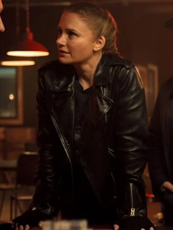 Deep-Cover-2025-Bryce-Dallas-Howard-Leather-Biker-Jacket