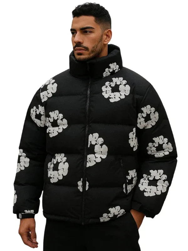 Denim-Tears-Wreath-Puffer-Jacket-In-Black