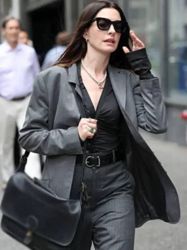 Devil Wears Prada 2 Anne Hathaway Gray Blazer