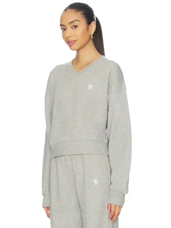 Earle Meets World 2026 Alix Earle V-Neck Cropped Sweatshirt