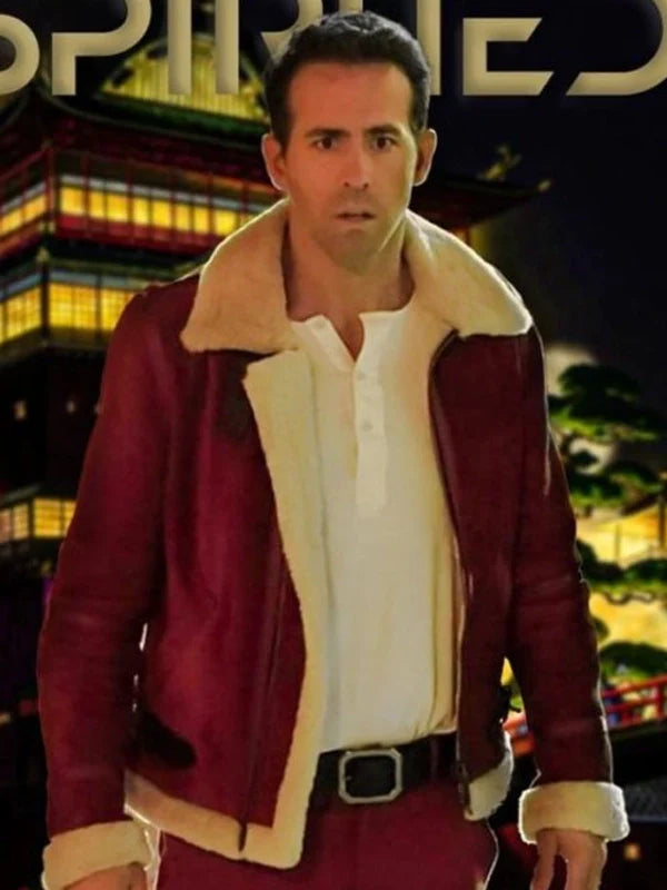 Ebeneezer-Scrooge-Movie-Spirited-2022-Ryan-Reynolds-Shearling-Jacket
