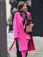 Emily-In-Paris-Pink-Wool-Coat