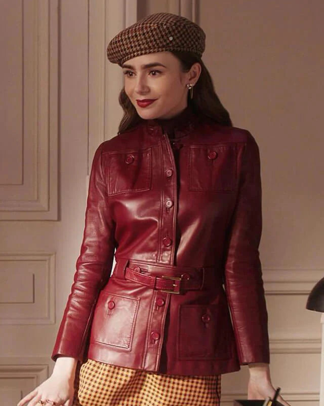 Emily-in-Paris-Lily-Collins-Red-Leather-Jacket-S04