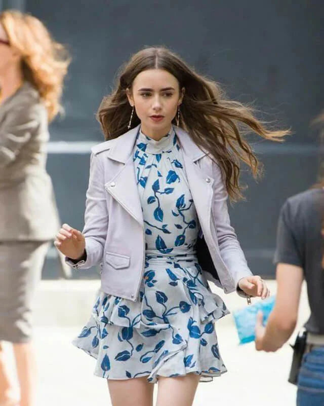 Emily-in-Paris-White-Biker-Jacket