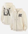 Erin Andrews Super Bowl LX Beige Hooded Jacket