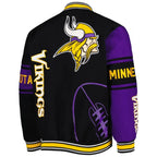 Estelle Minnesota Vikings Black Printed Varsity Jacket For Men